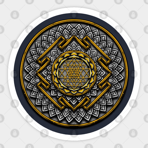 Sri Yantra Mandala Sticker by Awank.13